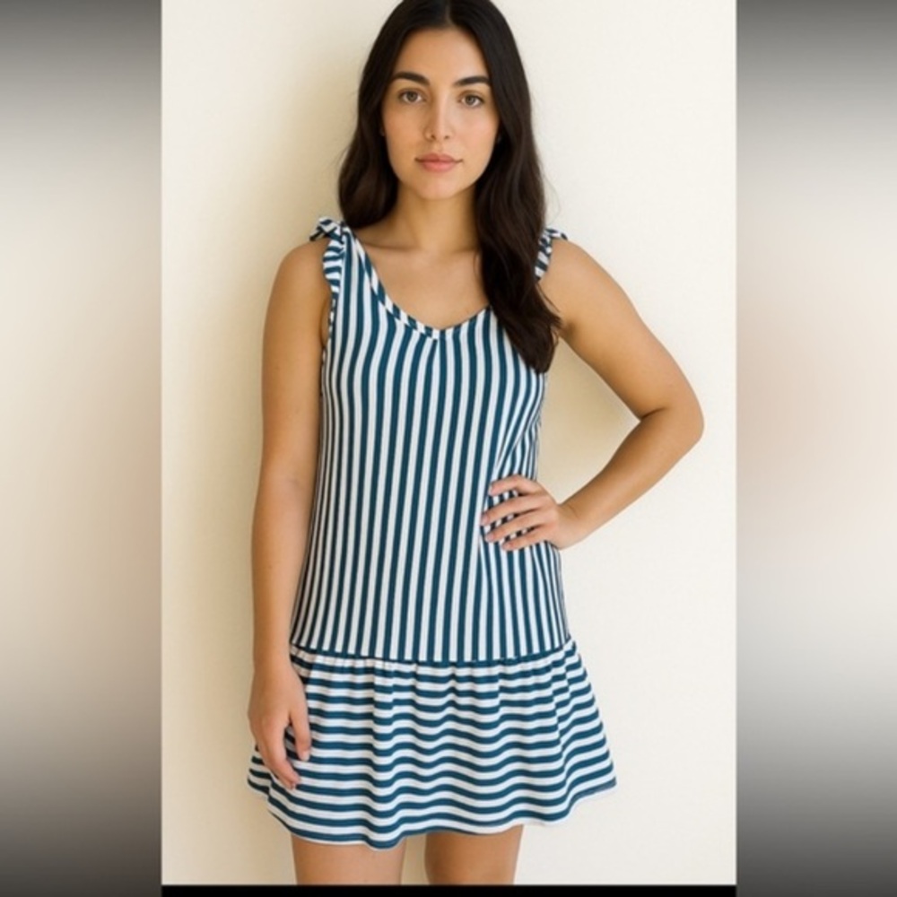Francesca Bettini  Striped
Linen Dress NWT Sz XS